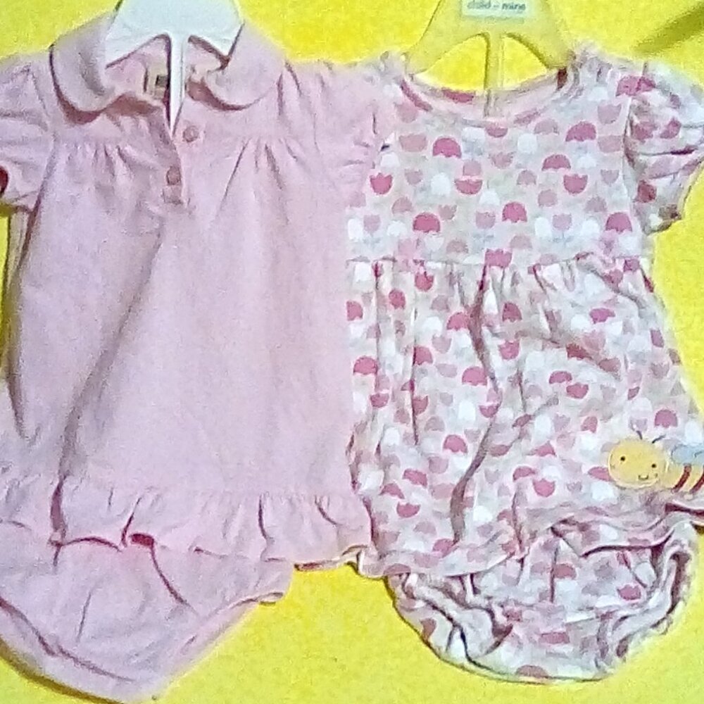 Baby girl pink dress diaper cover bundle 6-9 months